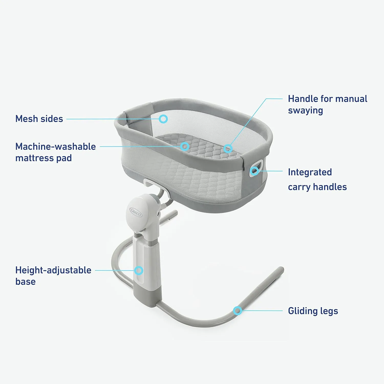 Graco® DreamMore™ Bedside Bassinet Deluxe with Calming Motion, Skyler