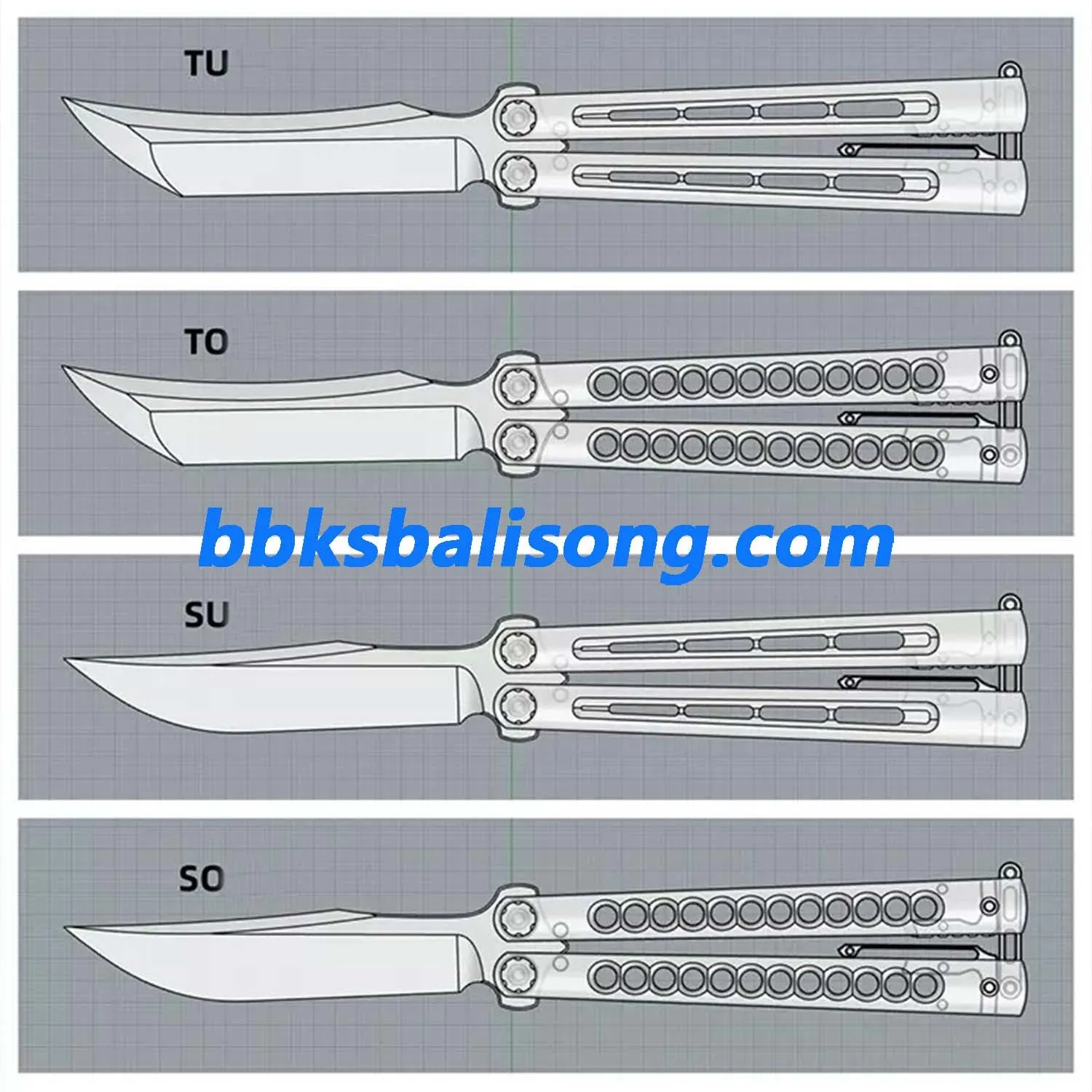 Growl Smallpox Mini Titanium Balisong Sandwich Handle