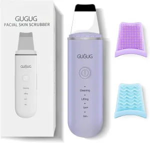 GUGUG Skin Scrubber Face Spatula, 4 Modes Skin Spatula Blackhead Remover Pore Cleaner-Purple