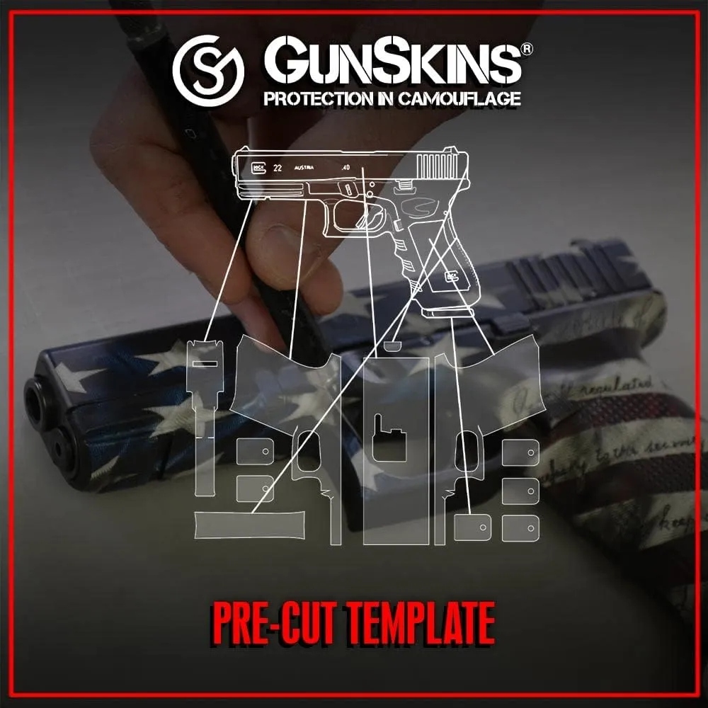 GunSkins Precut Pistol Skin for Glock 43 - Compatible with Airsoft AEG BB Gun - Vinyl Gun Wrap - Easy to Install - 100% Waterproof - Matte Finish - Made in USA