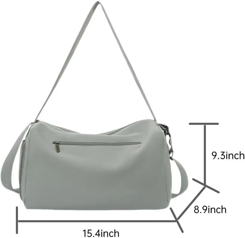 Gym Bag for Women with Shoe Compartment, Weekender Bag Travel Bag for Women, Dry-Wet Separation, Multifunctional Large Capacity and High-Density Oxford Fabric (Grey)
