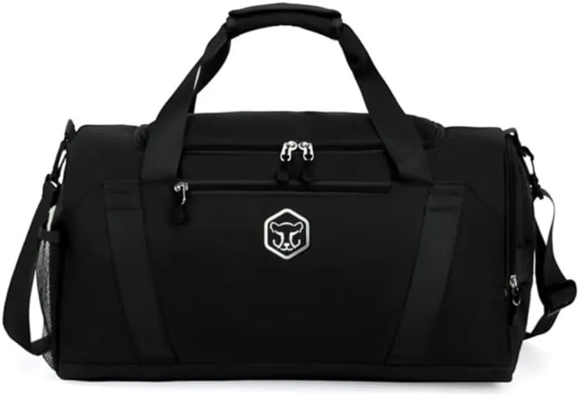 Gym Bag for Women with Shoe Compartment, Weekender Bag Travel Bag for Women, Dry-Wet Separation, Multifunctional Large Capacity and Premium Oxford Fabric (Black)