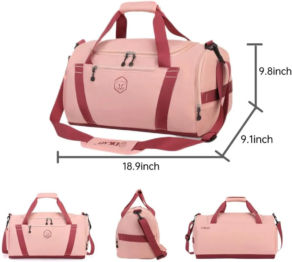 Gym Bag for Women with Shoe Compartment, Weekender Bag Travel Bag for Women, Dry-Wet Separation, Multifunctional Large Capacity and Premium Oxford Fabric (Black)