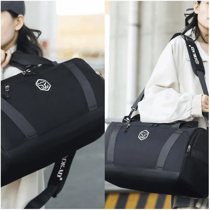 Gym Bag for Women with Shoe Compartment, Weekender Bag Travel Bag for Women, Dry-Wet Separation, Multifunctional Large Capacity and Premium Oxford Fabric (Black)