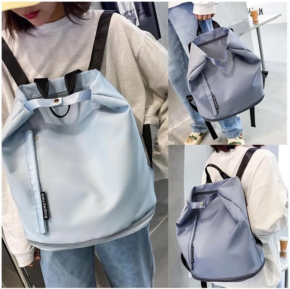 Gym Bag for Women with Shoe Compartment, Weekender Bag Travel Bag for Women, Dry-Wet Separation, Multifunctional Large Capacity and Premium Oxford Fabric (Blue)