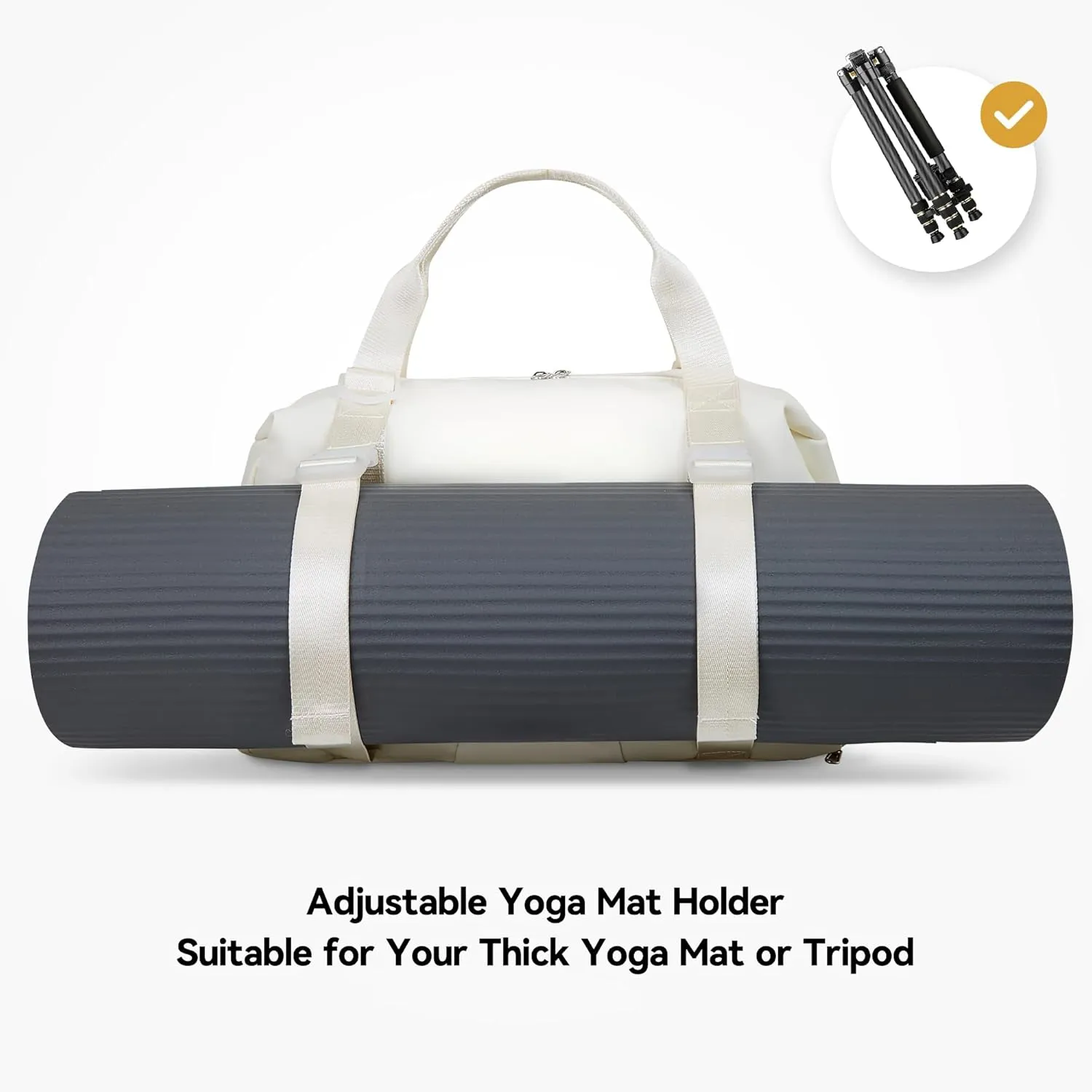 Gym Bag with Yoga Mat Holders, Carry On for Pilates Women & Men with Laptop & Shoe Compartment Large Duffle Travel Weekender Tote with Key Ring Clip Personal Item Workout, Easy to Clean - Green
