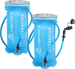 Haimont Water Bladder, 2L Hydration Bladders, Leak Proof TPU Portable Hydration Reservoir with Slide Seal Top Wide Opening for Outdoor Run Hike Backpack Reservoirs, 2 Packs