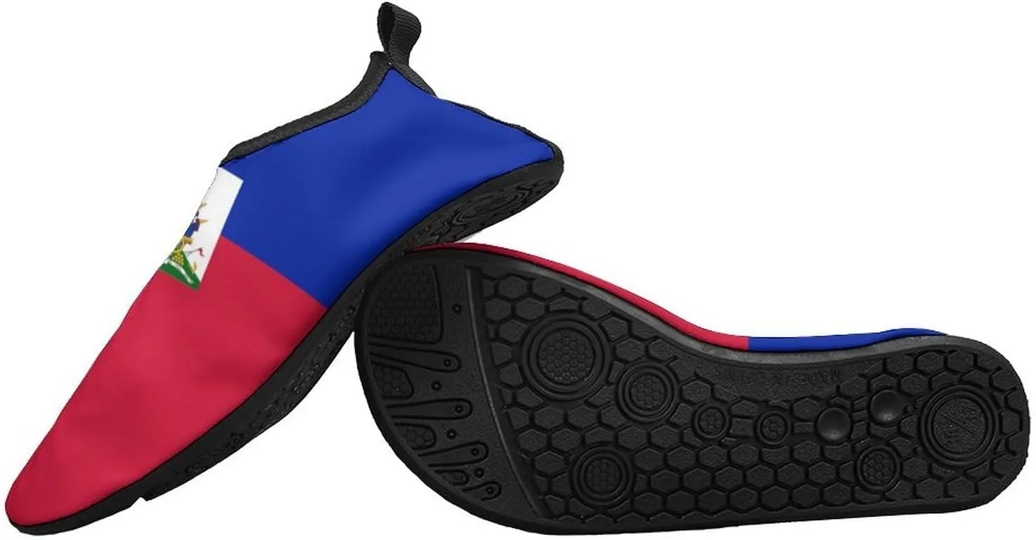 Haiti Flag Haitian Men Women Water Shoes Quick Dry Barefoot Shoe Beach Surfing Swim Pool Yoga Sock