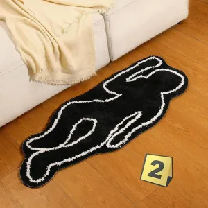 Halloween Cute Funky Large Black Humanoid Super Absorbent Bath Mat Fun Machine Washable Non Slip Bathroom Rugs Oversized Plush Shower Bath Floor Mats
