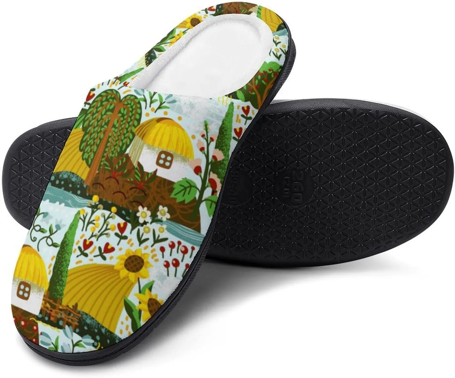 Halloween House Slippers For Woman Men Bedroom Slippers Indoor Outdoor Slip-On Shoes Non-Slip Sole Funny Fall Slippers