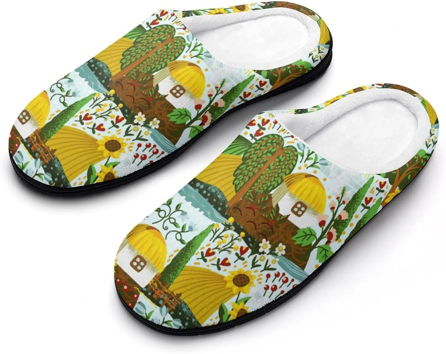 Halloween House Slippers For Woman Men Bedroom Slippers Indoor Outdoor Slip-On Shoes Non-Slip Sole Funny Fall Slippers