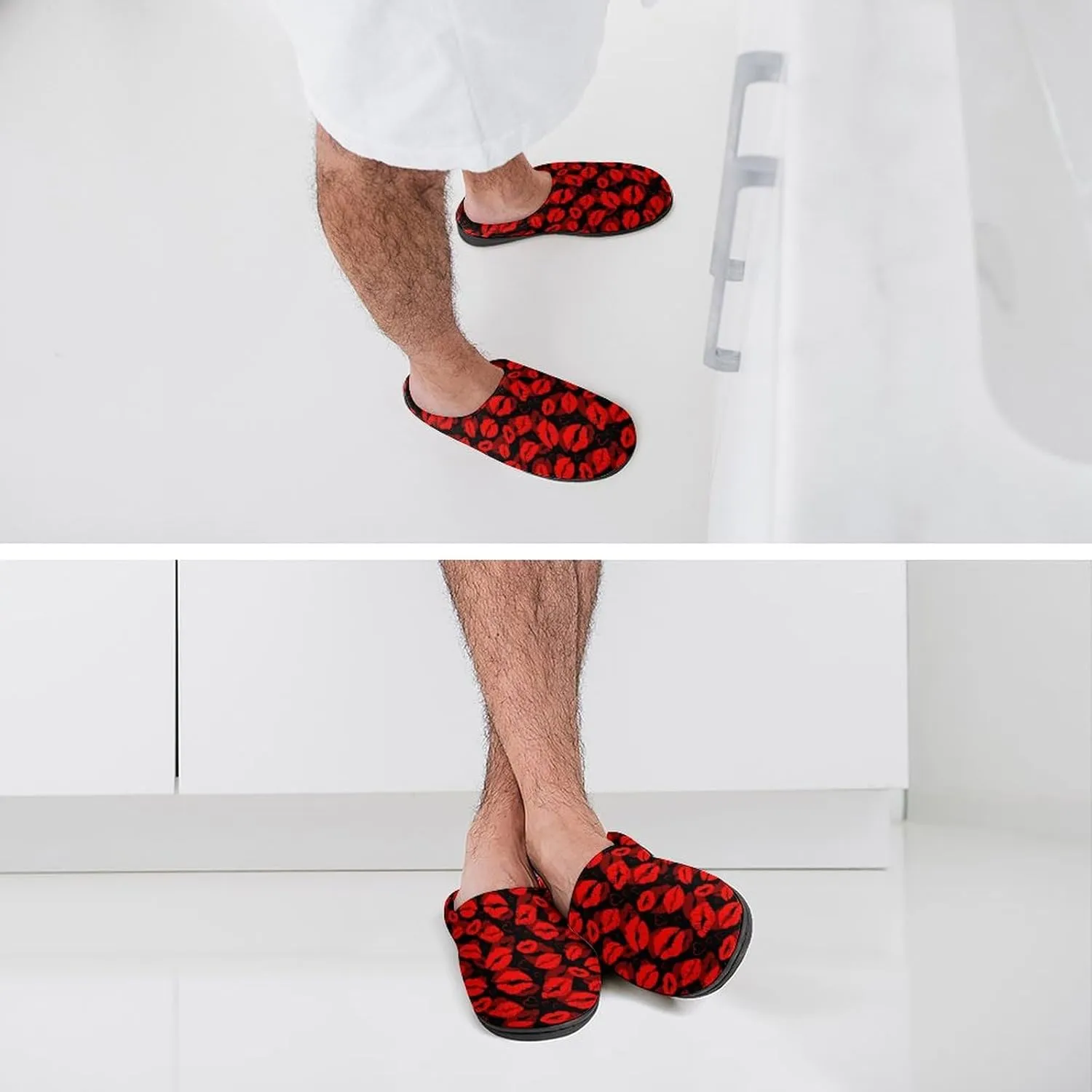 Halloween Party Green House Slippers For Woman Mens Funny Memory Foam Bedroom Slippers Indoor Outdoor Slip-On Shoes