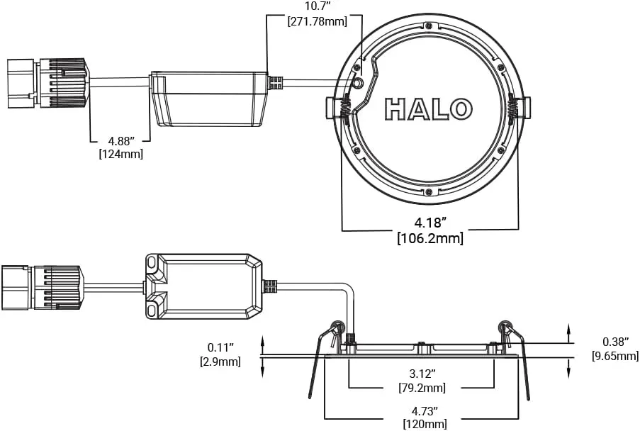 HALO Quicklink 4 Inch Canless Ultra-Thin Recessed Lighting LED Wafer Light for Ceiling and Shower - 1 Pack Add on Fixture - 605 Lumens - 5 Selectable Color Temperatures, 0-10V Commercial Dimming