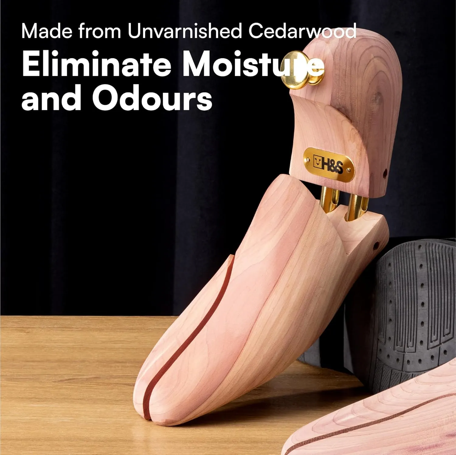 H&S Wooden Shoe Tree Stretchers for Women & Men Shoes
