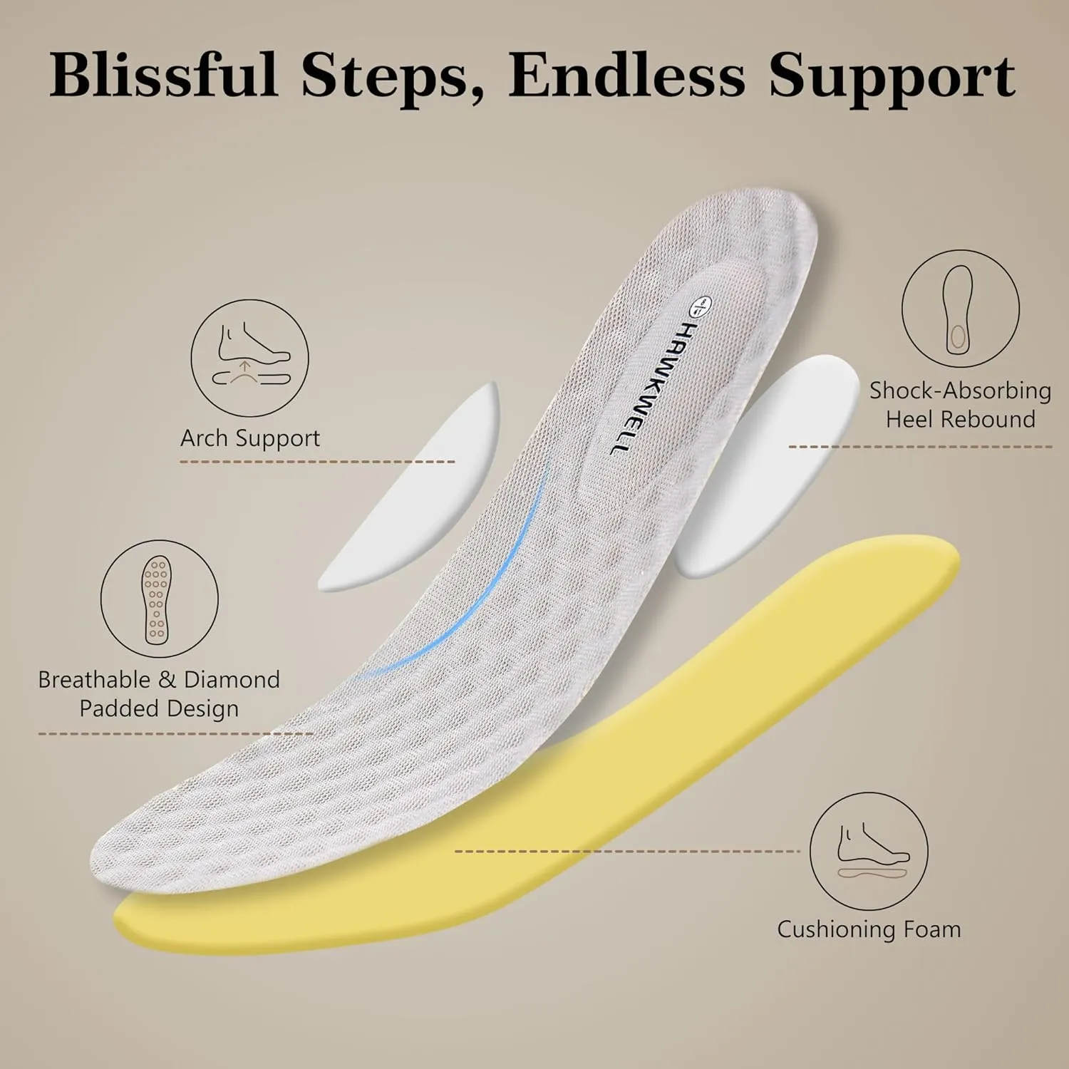 Hawkwell Men's Slip On Arch Support Lightweight Slip Resistant Comfortable Nursing Shoes