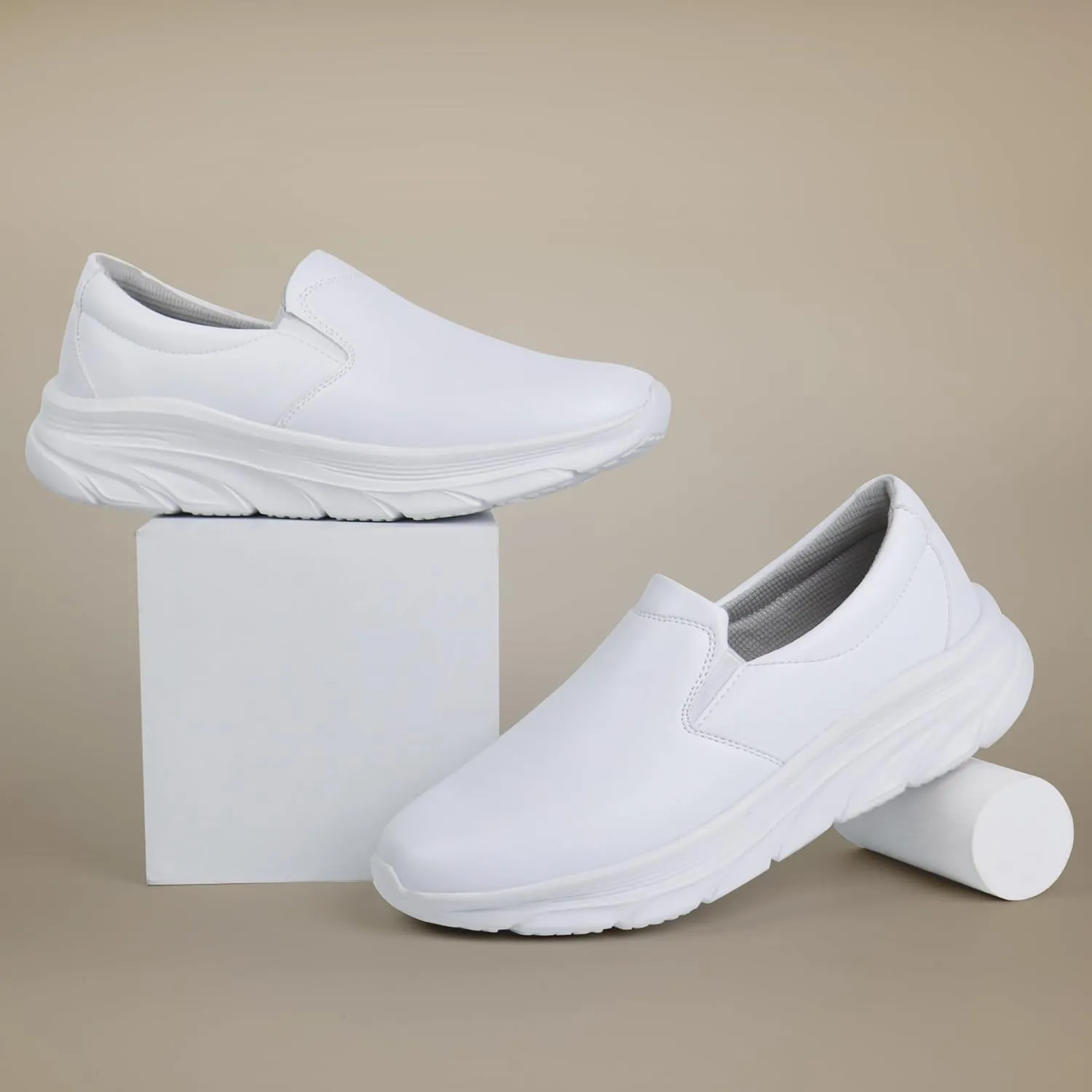 Hawkwell Men's Slip On Arch Support Lightweight Slip Resistant Comfortable Nursing Shoes