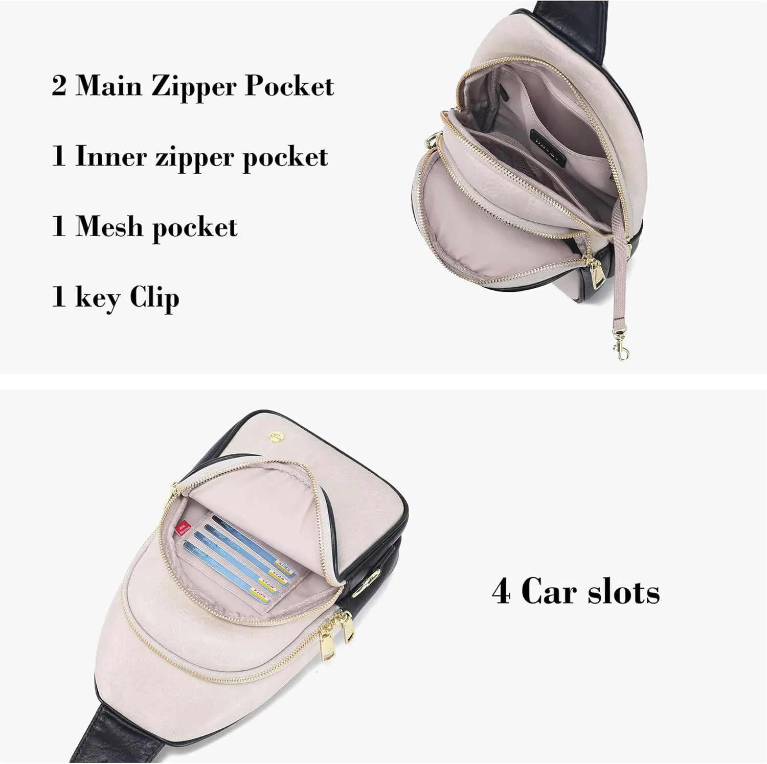Haytijoe Crossbody Bags for Women Leather Sling Bag Anti-theft Cross Body Bag Travel Sling Purse Chest Bags Fanny Packs