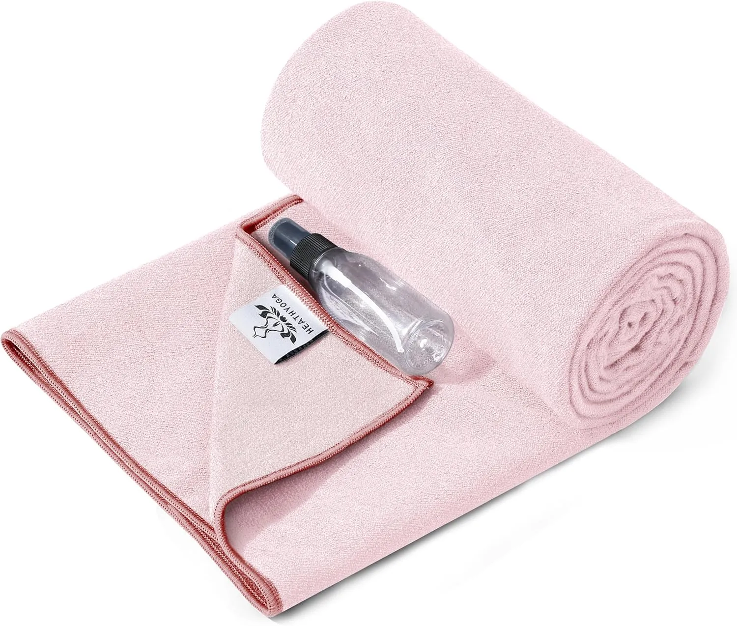 Heathyoga Hot Yoga Towel, Non Slip Yoga Mat Towel with Silicone Grip & Spray Bottle, 72"X26" Yoga Towel, Soft Microfiber Yoga Mat Towel for Hot Yoga, Bikram, Pilates and Fitness