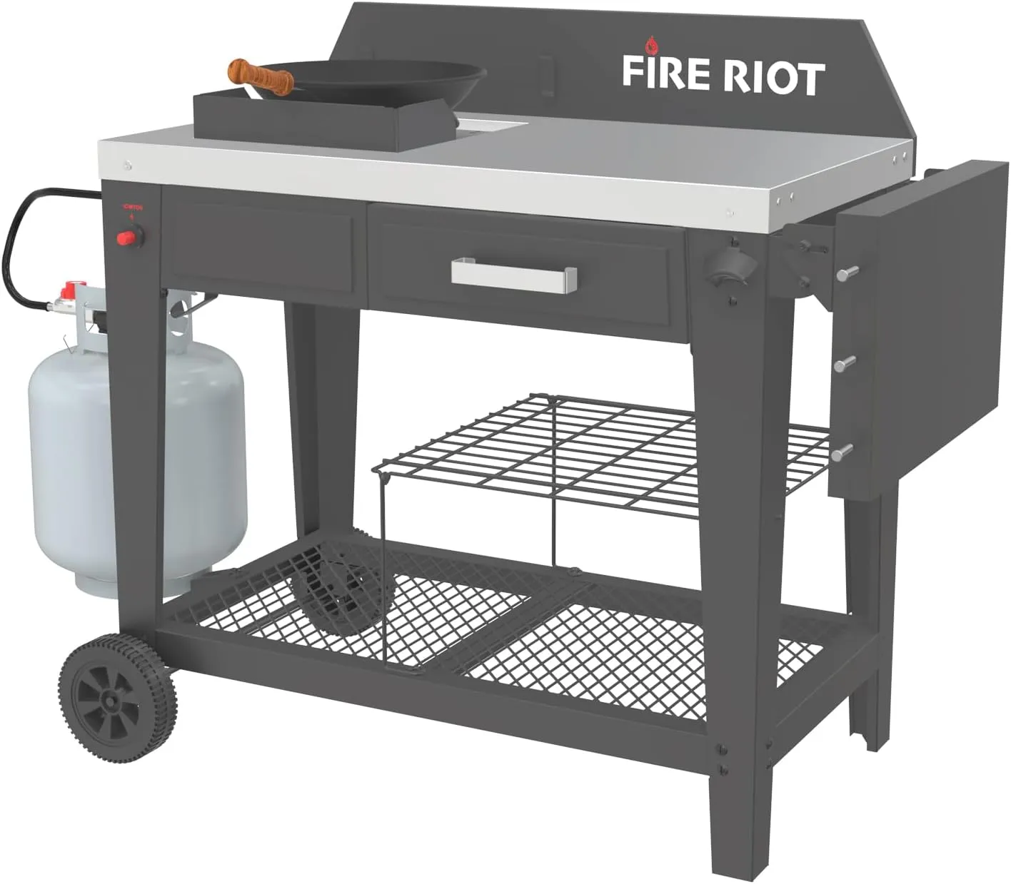 Heavy-Duty Outdoor Wok Cooking Station – 50,000 BTU Wok Burner - High-Performance 12.59” Carbon Steel Wok - Perfect for Stir-Frying, Searing, Tailgating, Fishing and Outdoor Wok Station