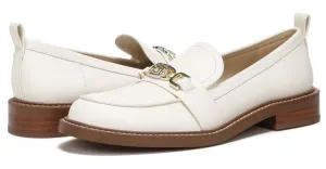 Heeled Rounded Leather Christy On Block Low-priced Dress Ivory Edelman Comprehensive catalog Slip Toe Sam Loafers