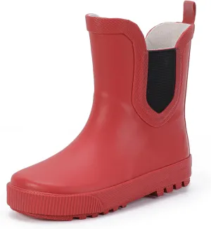 Hehainom Toddler Kids Rain Boots for Girls Boys Waterproof Rainboots Easy-on Light Weight Chelsea Rain Shoes