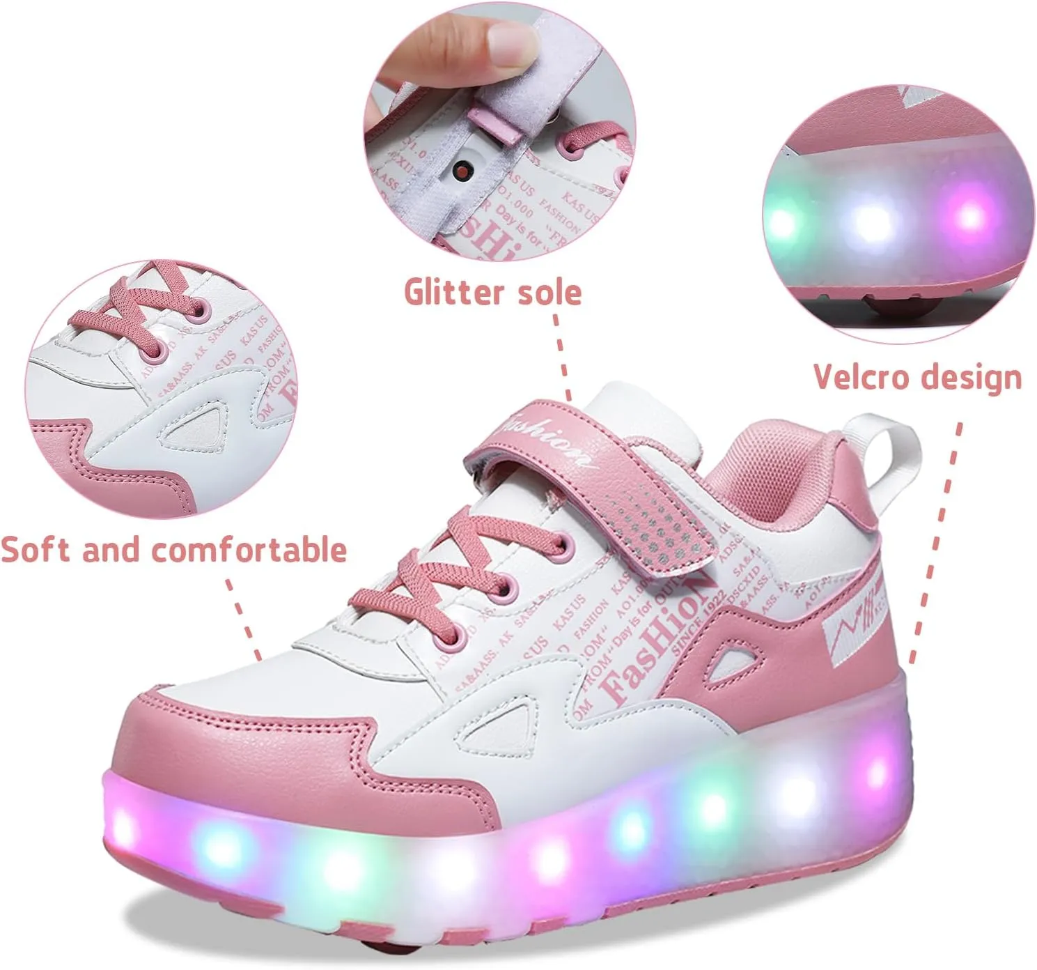 HHSTS Kids Shoes - New Upgraded with Wheels LED Light Color Shoes Shiny Roller Skates Skate Shoes Simple Kids Gifts Boys Girls The Best Gift for Party Birthday Christmas Day