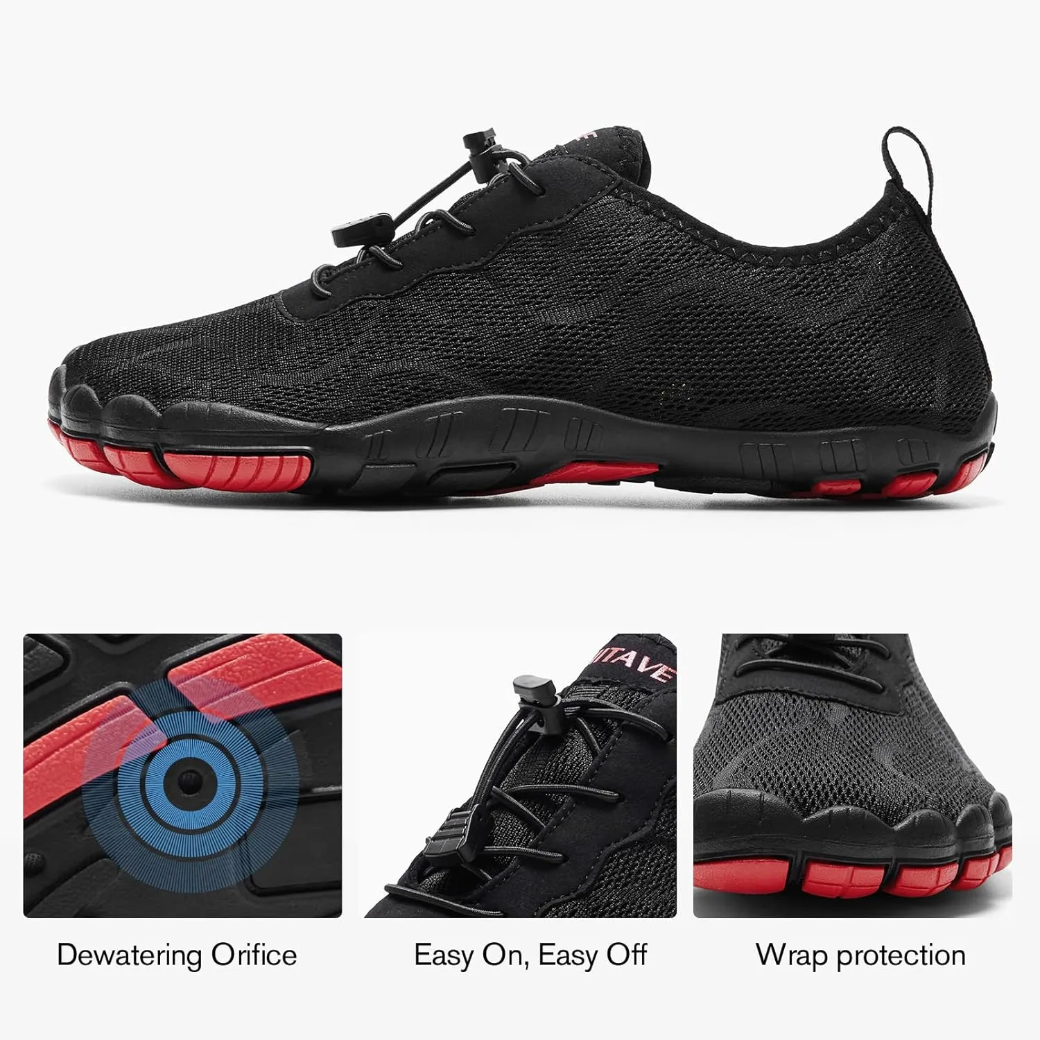 HIITAVE Men Barefoot Water Shoes Beach Aqua Socks Quick Dry for Outdoor Sport Hiking Swiming Surfing