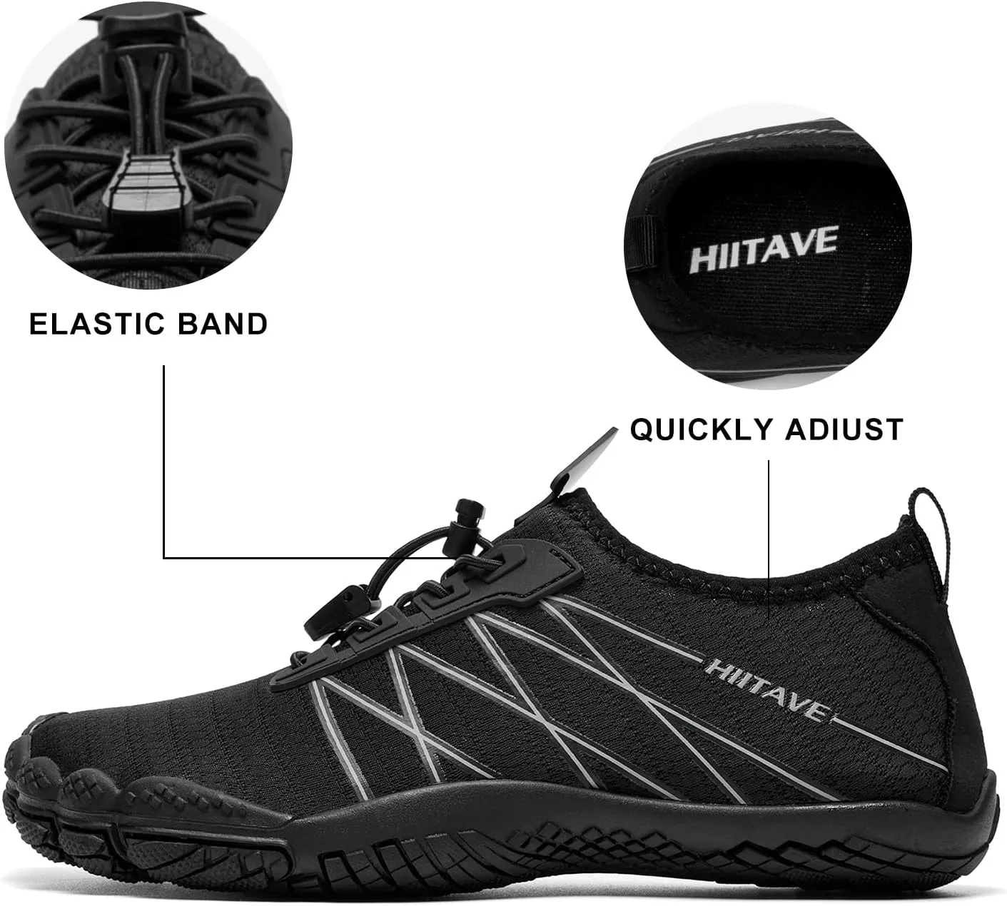 HIITAVE Men Barefoot Water Shoes Beach Aqua Socks Quick Dry for Outdoor Sport Hiking Swiming Surfing