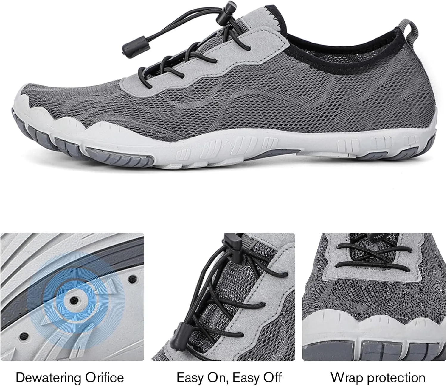 HIITAVE Men Barefoot Water Shoes Beach Aqua Socks Quick Dry for Outdoor Sport Hiking Swiming Surfing