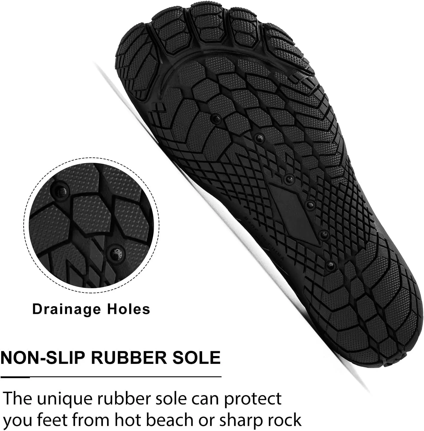 HIITAVE Men Barefoot Water Shoes Beach Aqua Socks Quick Dry for Outdoor Sport Hiking Swiming Surfing