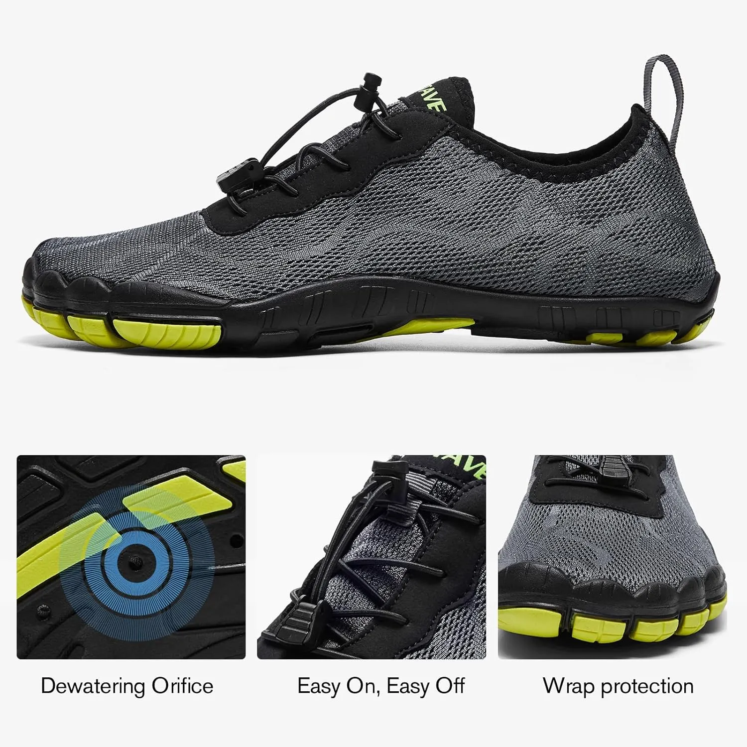 HIITAVE Men Barefoot Water Shoes Beach Aqua Socks Quick Dry for Outdoor Sport Hiking Swiming Surfing