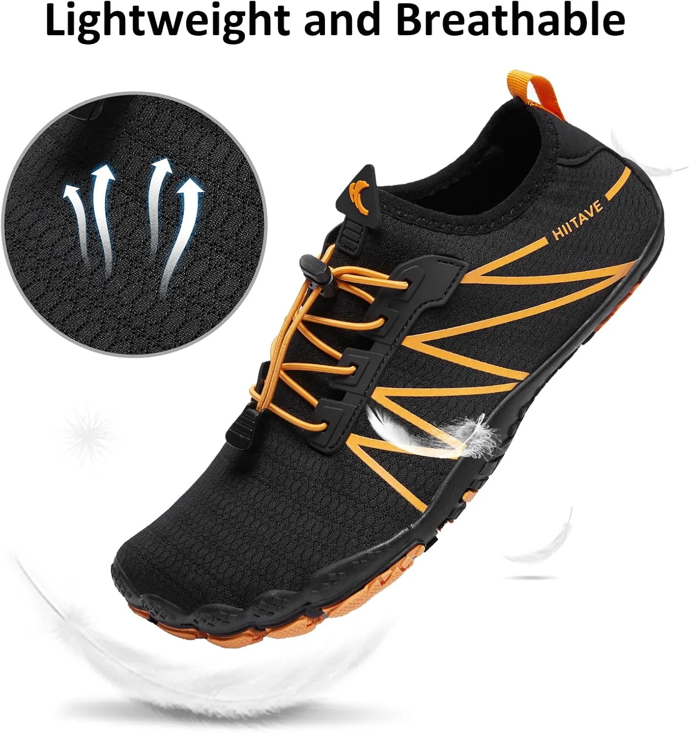 HIITAVE Men Barefoot Water Shoes Beach Aqua Socks Quick Dry for Outdoor Sport Hiking Swiming Surfing
