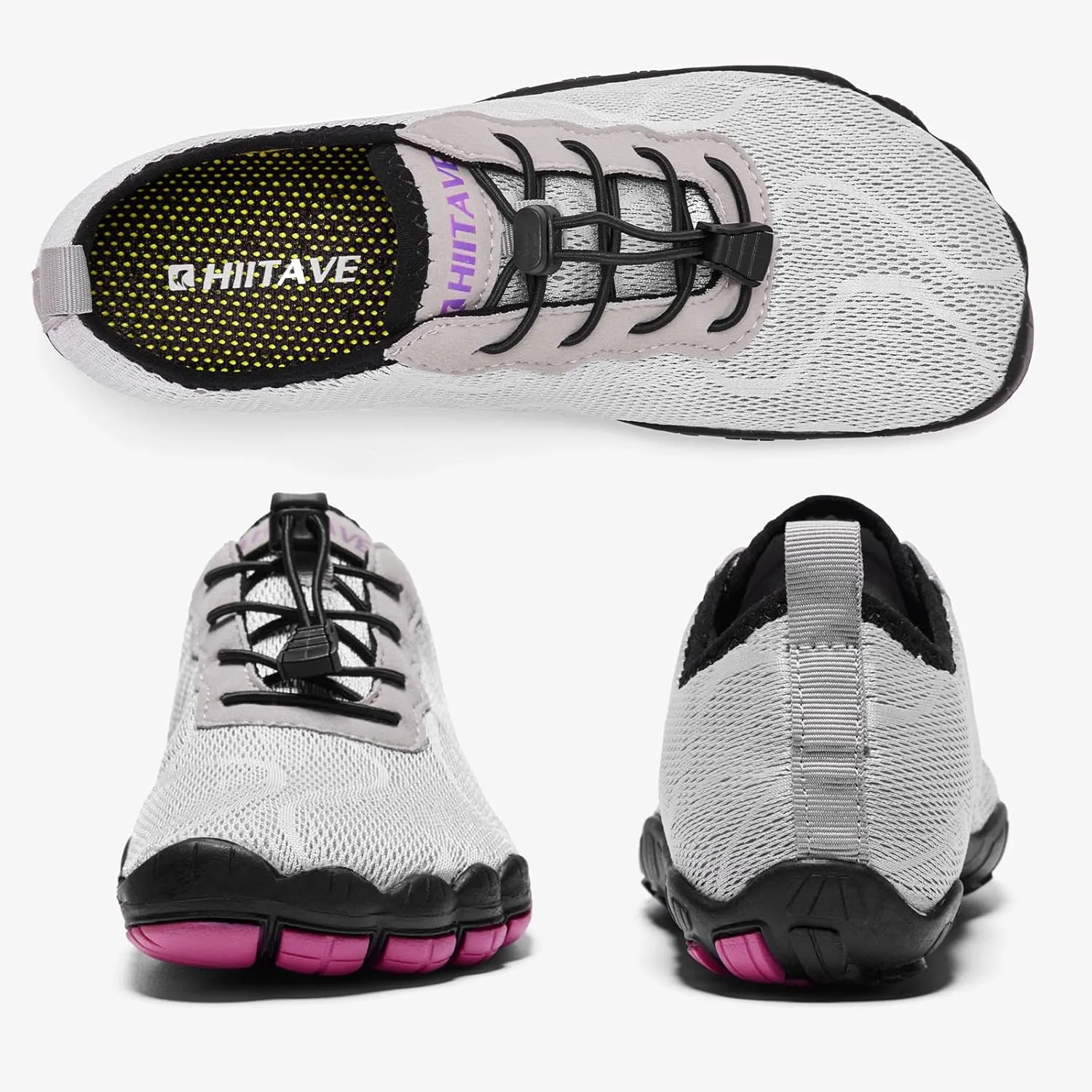 hiitave Womens Water Shoes Quick Dry Barefoot for Swim Diving Surf Aqua Sports Pool Beach Walking Yoga