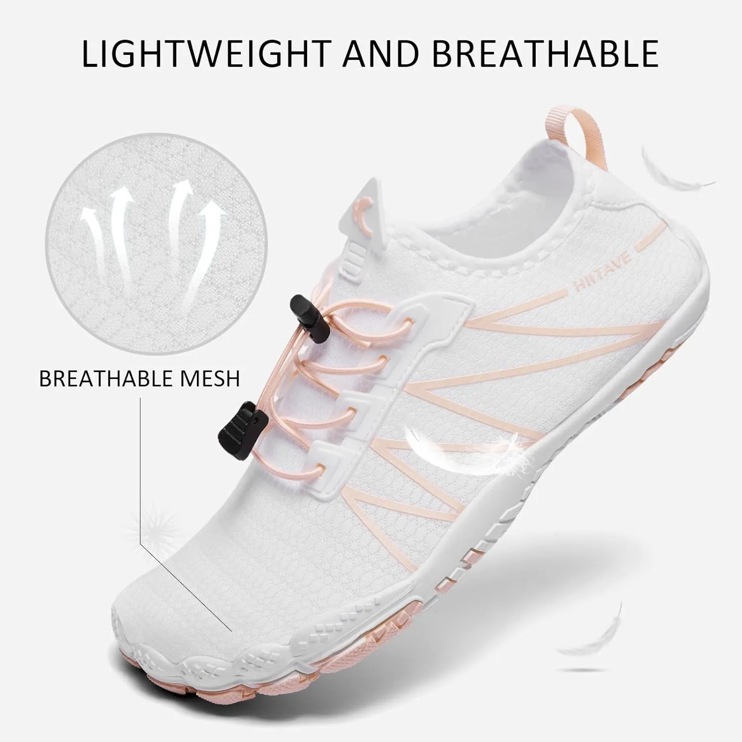 hiitave Womens Water Shoes Quick Dry Barefoot for Swim Diving Surf Aqua Sports Pool Beach Walking Yoga