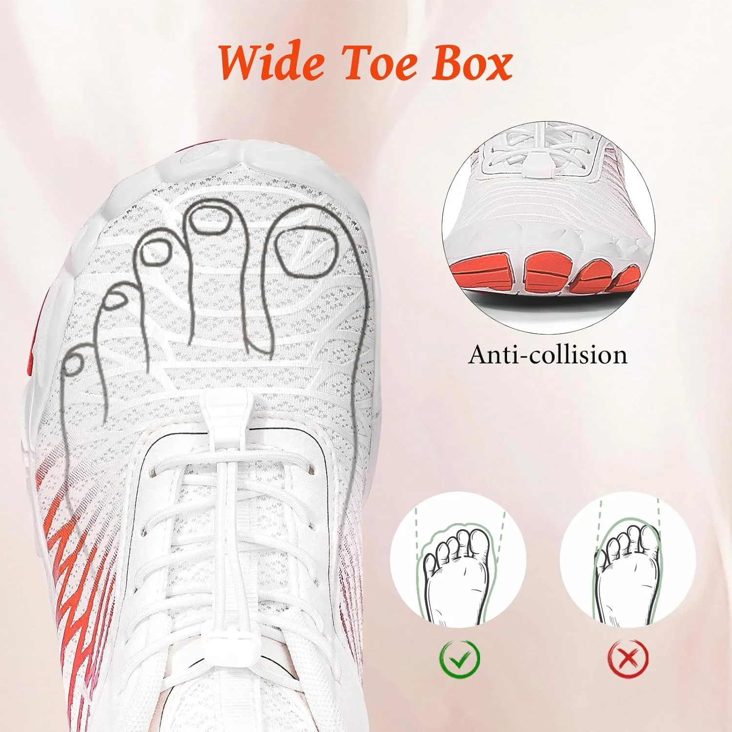 Hike Barefoot Shoes, Pro Barefoot Shoes Women Men Footwear, Athletic Hiking Minimalist Water Shoe Breathable Quick Dry Zero Drop Trail Running Shoe with Non-Slip Sole & Wide Toe Box