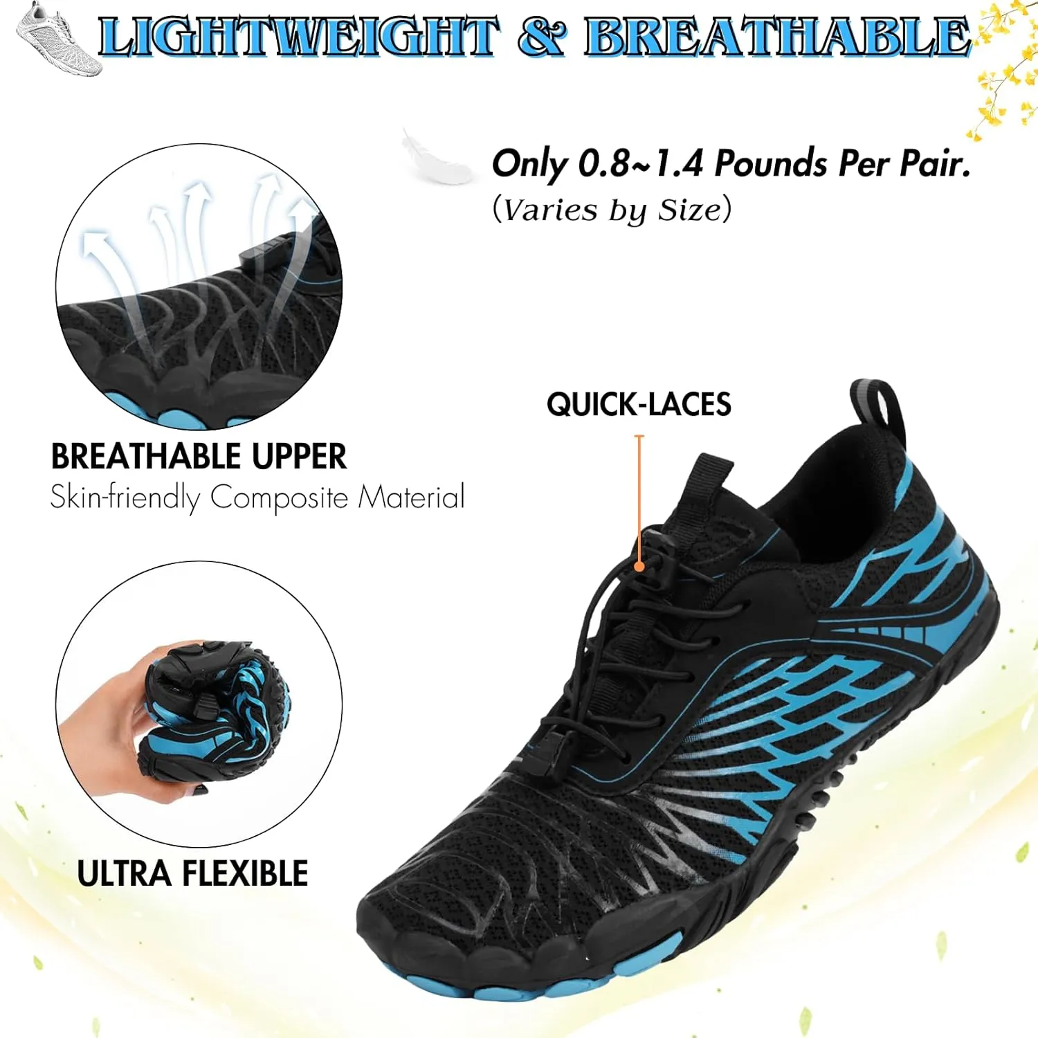 Hike Barefoot Shoes Women Men Minimalist Wide Toe Box Footwear Zero Drop Athletic Cross-Trainer Fashion Sneakers