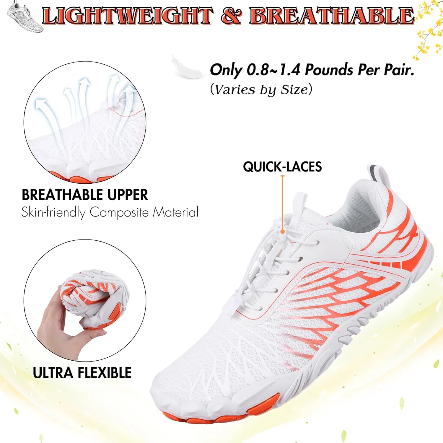 Hike Barefoot Shoes Women Men Minimalist Wide Toe Box Footwear Zero Drop Athletic Cross-Trainer Fashion Sneakers