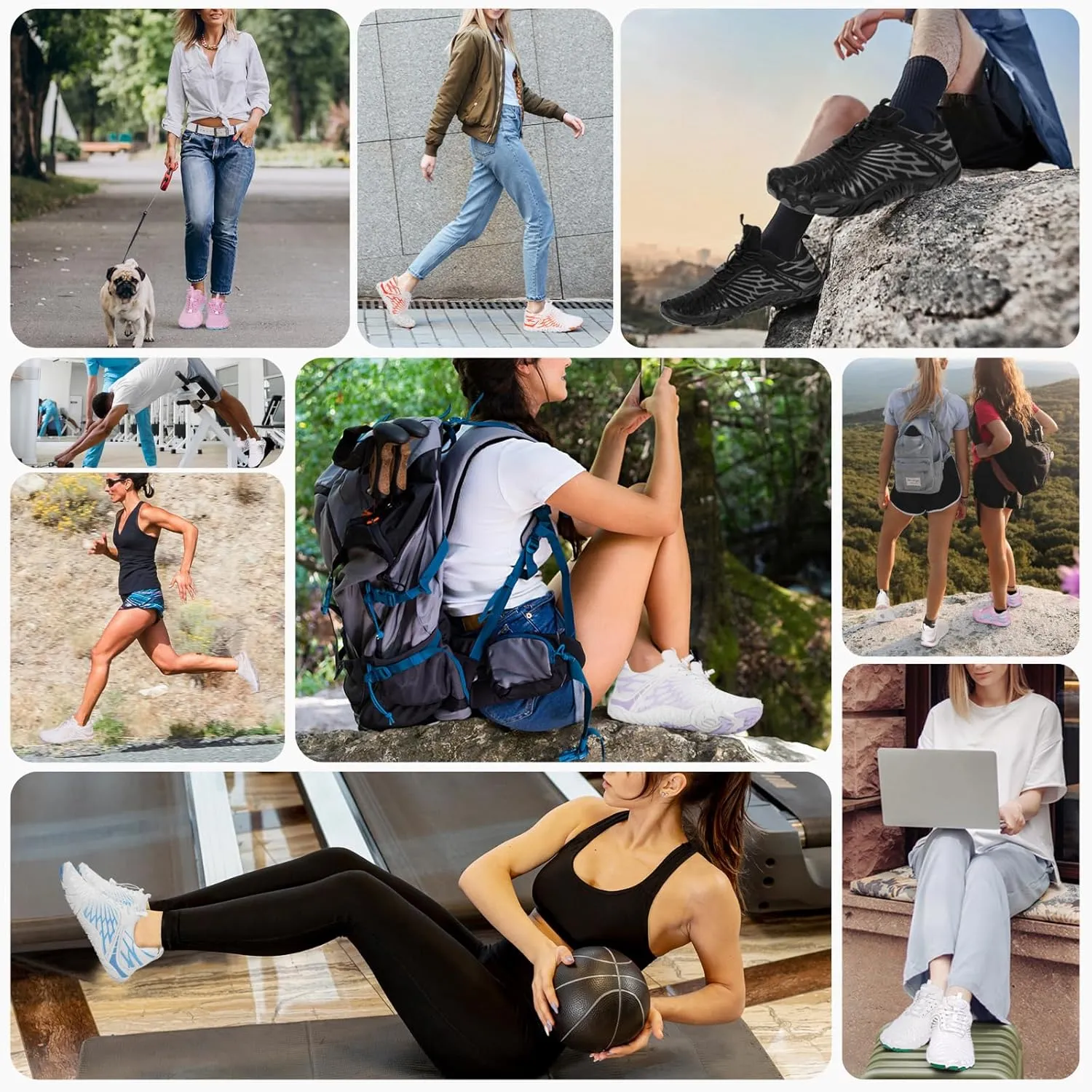 Hike Barefoot Shoes Women Men Minimalist Wide Toe Box Footwear Zero Drop Athletic Cross-Trainer Fashion Sneakers