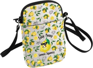 HOLLP Easy Peasy Lemon Squeezy Kitchen Crossbody Bag Hostess Gift Lemon Tea Small Sling Bag For Men Women