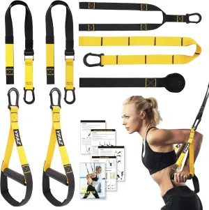 Home Resistance Training Kit for All Levels, Suspension Trainer Straps With Handles For Full Body Workouts at Home, Includes Door Anchor And Mesh Bag for Gym,Outdoor,Travel