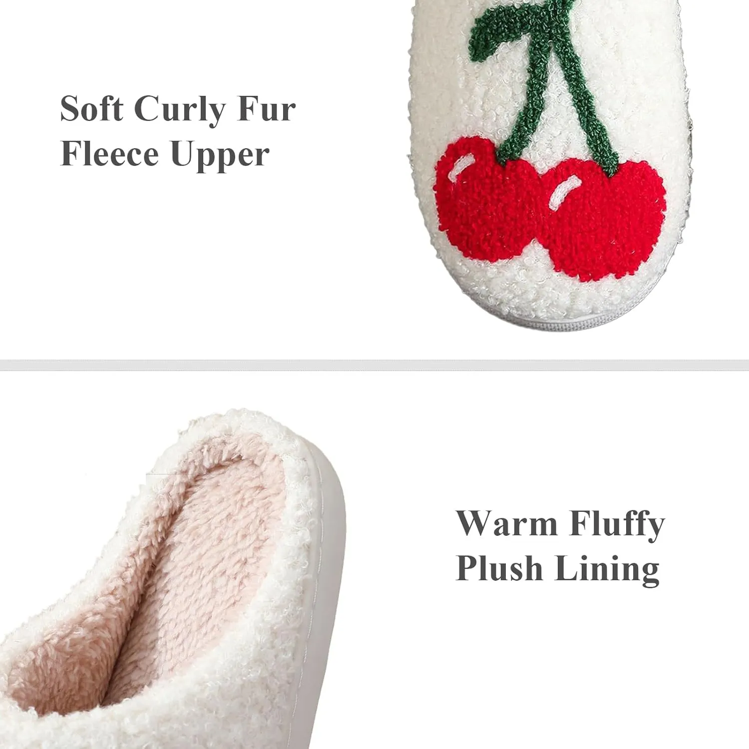 Home Slippers for Women Men Retro Soft Plush Lightweight Pineapple Strawberry Pumpkin Slippers Slip-on Cozy Indoor Outdoor Slippers Anti-Skid Sole 37-38