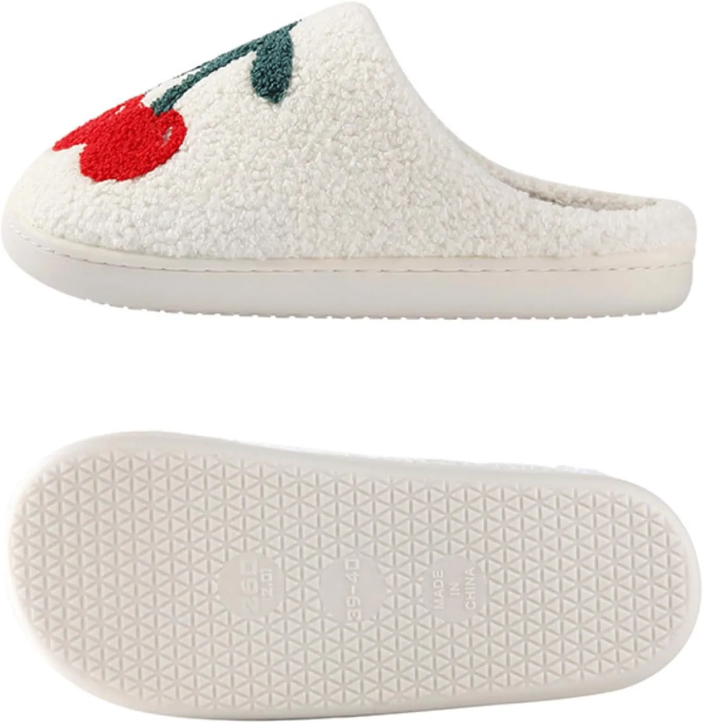 Home Slippers for Women Men Retro Soft Plush Lightweight Pineapple Strawberry Pumpkin Slippers Slip-on Cozy Indoor Outdoor Slippers Anti-Skid Sole 37-38