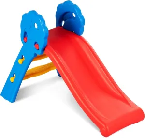 HONEY JOY Toddler Slide, Freestanding Climber Slide Playset for Playground, Easy Setup, Sturdy Plastic Indoor Slide for Kids Age 1-3 Light Red