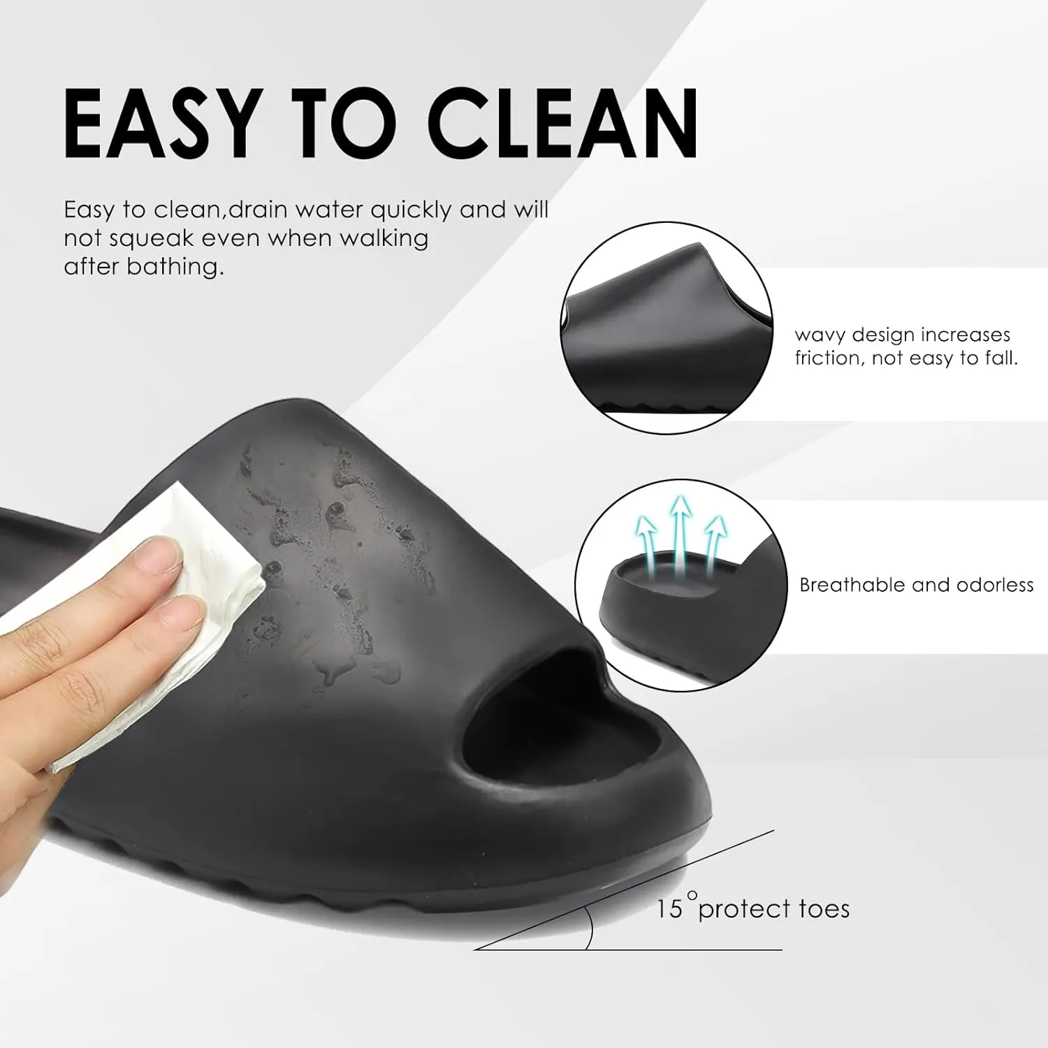 Hsttgsr Pillow Slippers for Women and Men, EVA Anti-Slip, Super Soft, Quick-Drying Comfort Cloud Slides for Showers, Lightweight Spa Massage Summer Sandals for Adults, Indoor and Outdoor