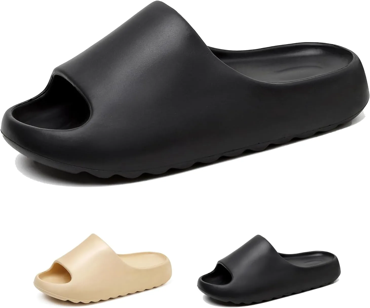 Hsttgsr Pillow Slippers for Women and Men, EVA Anti-Slip, Super Soft, Quick-Drying Comfort Cloud Slides for Showers, Lightweight Spa Massage Summer Sandals for Adults, Indoor and Outdoor