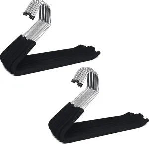 Huji Heavy Duty Open Ended Easy Slide Chrome Trouser Hangers Organizers (20 Open Ended Easy Slide Hangers)