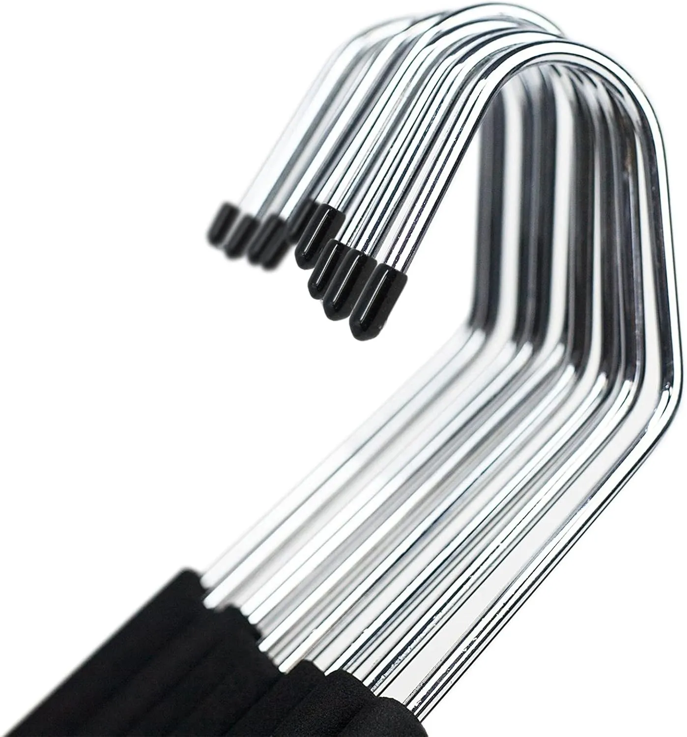 Huji Heavy Duty Open Ended Easy Slide Chrome Trouser Hangers Organizers (20 Open Ended Easy Slide Hangers)