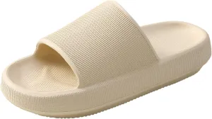 HUXMEYSON Cloud Slippers for Women and Men, Pillow Slippers Super Soft, Thick Sole Slides for Women with Anti-Skid Sole