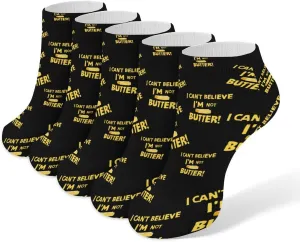 I Can't Believe I'm Not Butter! Ankle No Show Socks Soft Loafer Socks Low Cut Non Slip Flat Sock 5 PC