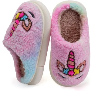 IceUnicorn Kids Slippers Boys Girls Warm Soft Plush Memory Foam House Slippers Big Little Kids Non-Slip Winter Home Shoes for Indoor Outdoor